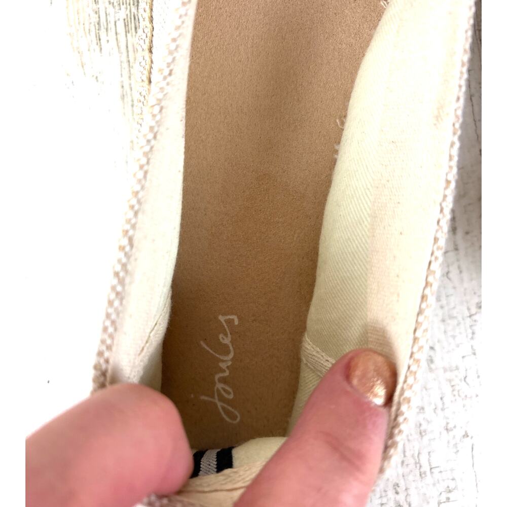 Joules Womens 11 Cream Shelbury Floral Embroidered Slip-On Espadrille Loafer NEW - Picture 5 of 9